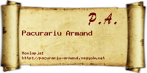 Pacurariu Armand névjegykártya